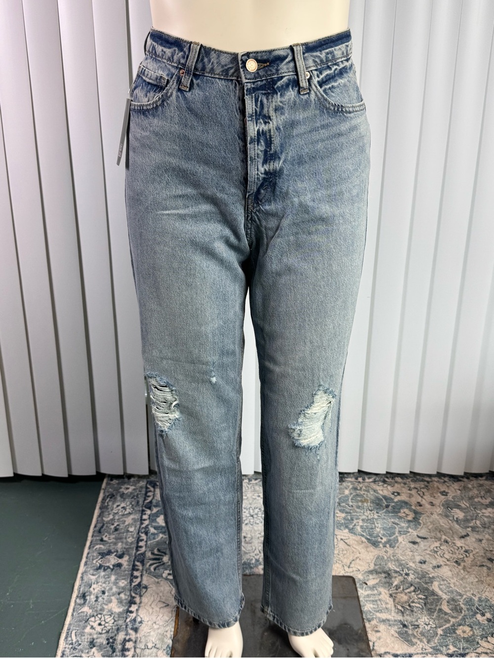 Wild Fable High Rise Curvy Straight Jeans Size 8 NWT 32" Inseam Blue Denim